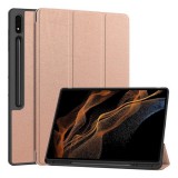 Gigapack Samsung Galaxy Tab S10 Ultra LTE (SM-X926B) tok (aktív flip, asztali tartó, ceruza tartó) rozéarany