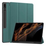 Gigapack Samsung Galaxy Tab S10 Ultra LTE (SM-X926B) tok (aktív flip, asztali tartó, ceruza tartó) sötétzöld