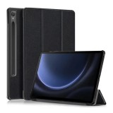 Gigapack Samsung Galaxy tab S9 FE tok álló, bőr hatású (aktív FLIP, oldalra nyíló, TRIFOLD, asztali tartó, ceruza tartó) FEKETE