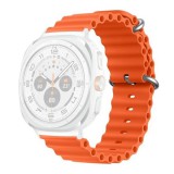 Gigapack Samsung Galaxy Watch Ultra eSIM 47mm (SM-L705) pótszíj (egyedi méret, szilikon, állítható, hullám) narancssárga