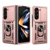 Gigapack Samsung Galaxy Z Fold7 (SM-F966) defender szilikon telefonvédő (ütésállóság, tartógyűrű, kameravédő) rozéarany