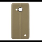 Gigapack Szilikon telefonvédő (bőr hatású, varrás minta) ARANY [Microsoft Lumia 550] (5996457598458) - Telefontok