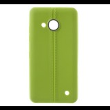 Gigapack Szilikon telefonvédő (bőr hatású, varrás minta) VILÁGOSZÖLD [Microsoft Lumia 550] (5996457598519) - Telefontok