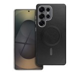 Gigapack Szilikon telefonvédő (ECO bőr hatású hátlap, karcolásmentesítő belső, fém kameravédő, mágneses, prémium) FEKETE Samsung Galaxy S26 Ultra (SM-S948)