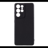 Gigapack Szilikon telefonvédő (karbon minta) FEKETE [Samsung Galaxy S21 Ultra (SM-G998) 5G] (5996591037912) - Telefontok