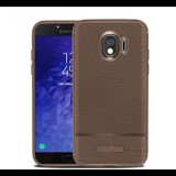 Gigapack Szilikon telefonvédő (közepesen ütésálló, bőr hatású, szálcsiszolt) BARNA [Samsung Galaxy J4 (2018) SM-J400F] (5996457795505) - Telefontok