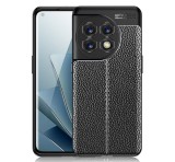 Gigapack Szilikon telefonvédő (közepesen ütésálló, bőr hatású, varrás minta) FEKETE OnePlus 11 5G