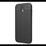 Gigapack Szilikon telefonvédő (közepesen ütésálló, bőr hatású, varrás minta) FEKETE [Samsung Galaxy J3 (2017) SM-J330 EU] (5996457723249) - Telefontok