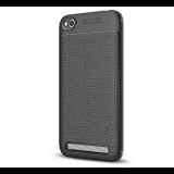 Gigapack Szilikon telefonvédő (közepesen ütésálló, bőr hatású, varrás minta) FEKETE [Xiaomi Redmi 5A] (5996457760190) - Telefontok