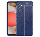 Gigapack Szilikon telefonvédő (közepesen ütésálló, bőr hatású, varrás minta) SÖTÉTKÉK Samsung Galaxy A25 5G (SM-A256)