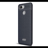 Gigapack Szilikon telefonvédő (közepesen ütésálló, bőr hatású, varrás minta) SÖTÉTKÉK [Xiaomi Redmi 6] (5996457795451) - Telefontok