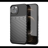 Gigapack Szilikon telefonvédő (közepesen ütésálló, csíkos, dombor minta) FEKETE [Apple iPhone 13] (5996591107486)