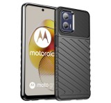 Gigapack Szilikon telefonvédő (közepesen ütésálló, csíkos, dombor minta) FEKETE Motorola Moto G73