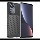 Gigapack Szilikon telefonvédő (közepesen ütésálló, csíkos, dombor minta) FEKETE [Xiaomi 12 Pro] (5996591128382)