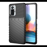 Gigapack Szilikon telefonvédő (közepesen ütésálló, csíkos, dombor minta) FEKETE [Xiaomi Redmi Note 10 Pro 4G] (5996591063294)