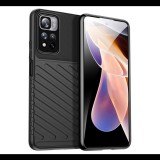 Gigapack Szilikon telefonvédő (közepesen ütésálló, csíkos, dombor minta) FEKETE [Xiaomi Redmi Note 11 Pro] (5996591115917)