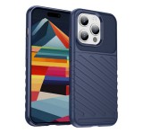 Gigapack Szilikon telefonvédő (közepesen ütésálló, csíkos, dombor minta) SÖTÉTKÉK Apple iPhone 15 Pro Max