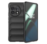 Gigapack Szilikon telefonvédő (közepesen ütésálló, kamera védelem, 3D minta) FEKETE OnePlus 11 5G