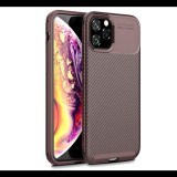 Gigapack Szilikon telefonvédő (közepesen ütésálló, légpárnás sarok, karbon minta) BARNA [Apple iPhone 11 Pro] (5996457901630)