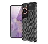 Gigapack Szilikon telefonvédő (közepesen ütésálló, légpárnás sarok, karbon minta) FEKETE Huawei P60 Pro