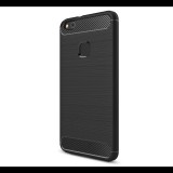 Gigapack Szilikon telefonvédő (közepesen ütésálló, légpárnás sarok, szálcsiszolt, karbon minta) FEKETE [Huawei P10 Lite] (5996457695997) - Telefontok