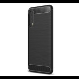 Gigapack Szilikon telefonvédő (közepesen ütésálló, légpárnás sarok, szálcsiszolt, karbon minta) FEKETE [Huawei P20 Pro] (5996457758753)