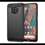 Gigapack Szilikon telefonvédő (közepesen ütésálló, légpárnás sarok, szálcsiszolt, karbon minta) FEKETE [Nokia X20] (5996591125770)