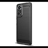 Gigapack Szilikon telefonvédő (közepesen ütésálló, légpárnás sarok, szálcsiszolt, karbon minta) FEKETE [Xiaomi Redmi Note 11 Pro] (5996591115979)