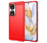 Gigapack Szilikon telefonvédő (közepesen ütésálló, légpárnás sarok, szálcsiszolt, karbon minta) PIROS Honor 90 5G