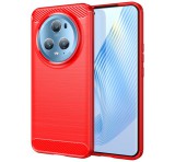 Gigapack Szilikon telefonvédő (közepesen ütésálló, légpárnás sarok, szálcsiszolt, karbon minta) PIROS Honor Magic5 Pro 5G