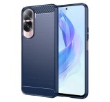 Gigapack Szilikon telefonvédő (közepesen ütésálló, légpárnás sarok, szálcsiszolt, karbon minta) SÖTÉTKÉK Honor 90 Lite 5G