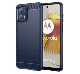 Gigapack Szilikon telefonvédő (közepesen ütésálló, légpárnás sarok, szálcsiszolt, karbon minta) SÖTÉTKÉK Motorola Moto G73
