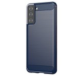 Gigapack Szilikon telefonvédő (közepesen ütésálló, légpárnás sarok, szálcsiszolt, karbon minta) SÖTÉTKÉK Samsung Galaxy S21 Plus (SM-G996) 5G