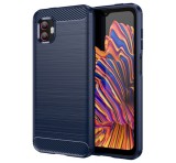 Gigapack Szilikon telefonvédő (közepesen ütésálló, légpárnás sarok, szálcsiszolt, karbon minta) SÖTÉTKÉK Samsung Galaxy Xcover 6 Pro (SM-G736)