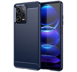 Gigapack Szilikon telefonvédő (közepesen ütésálló, légpárnás sarok, szálcsiszolt, karbon minta) SÖTÉTKÉK Xiaomi Poco X5 Pro 5G, Xiaomi Redmi Note 12 Pro