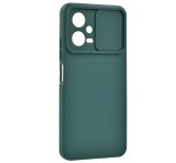 Gigapack Szilikon telefonvédő (matt, mikrofiber plüss belső, kamera védelem) SÖTÉTZÖLD Xiaomi Redmi Note 12 5G