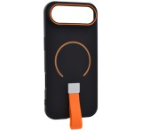 Gigapack Szilikon telefonvédő (mikrofiber plüss belső, kameravédő, ujjra húzható pánt, MagSafe) FEKETE Apple iPhone Air
