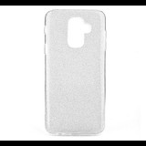 Gigapack Szilikon telefonvédő (műanyag belső, csillogó hátlap) EZÜST [Samsung Galaxy A6+ (2018) SM-A605F] (5996457845293) - Telefontok