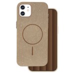 Gigapack Szilikon telefonvédő (műanyag hátlap, kameravédő, MagSafe, csillogó) BARNA Apple iPhone 11