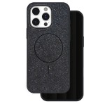 Gigapack Szilikon telefonvédő (műanyag hátlap, kameravédő, MagSafe, csillogó) FEKETE Apple iPhone 15 Pro