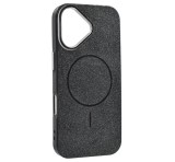 Gigapack Szilikon telefonvédő (műanyag hátlap, kameravédő, MagSafe, csillogó) FEKETE Apple iPhone 17