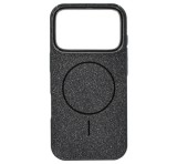 Gigapack Szilikon telefonvédő (műanyag hátlap, kameravédő, MagSafe, csillogó) FEKETE Apple iPhone 17 Pro