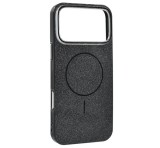 Gigapack Szilikon telefonvédő (műanyag hátlap, kameravédő, MagSafe, csillogó) FEKETE Apple iPhone 17 Pro Max