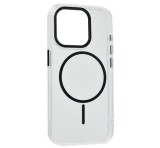 Gigapack Szilikon telefonvédő (műanyag hátlap, kameravédő, MagSafe, légpárnás sarok) FEKETE Apple iPhone 15 Pro