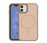 Gigapack Szilikon telefonvédő (műanyag hátlap, ütésállóság, légpárnás sarok, kameravédő, MagSafe) BARNA Apple iPhone 11