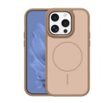 Gigapack Szilikon telefonvédő (műanyag hátlap, ütésállóság, légpárnás sarok, kameravédő, MagSafe) BARNA Apple iPhone 15 Pro