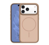 Gigapack Szilikon telefonvédő (műanyag hátlap, ütésállóság, légpárnás sarok, kameravédő, MagSafe) BARNA Apple iPhone 17 Pro