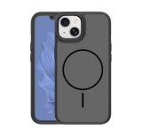 Gigapack Szilikon telefonvédő (műanyag hátlap, ütésállóság, légpárnás sarok, kameravédő, MagSafe) FEKETE Apple iPhone 15