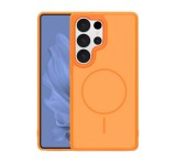 Gigapack Szilikon telefonvédő (műanyag hátlap, ütésállóság, légpárnás sarok, kameravédő, MagSafe) NARANCSSÁRGA Samsung Galaxy S25 Ultra (SM-S938)