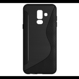 Gigapack Szilikon telefonvédő (S-line, karbon minta) FEKETE [Samsung Galaxy A6+ (2018) SM-A605F] (5996457776436) - Telefontok
